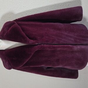 Karen Millen Deep Maroon Faux Fur Jacket